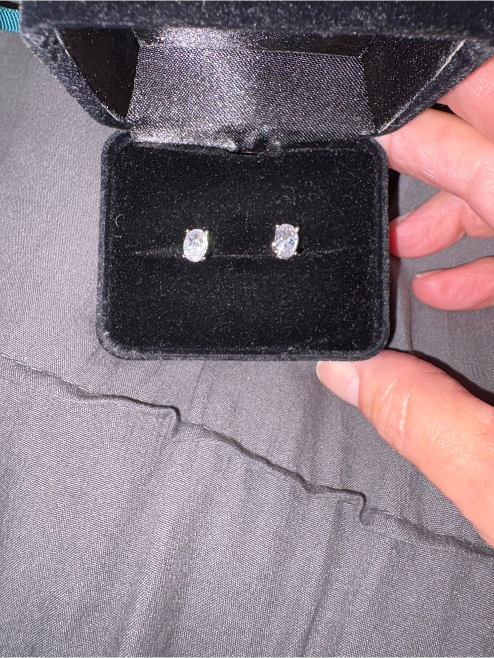 Effy Classic Oval White Topaz Stone Stud Earrings in 925 sterling Silver